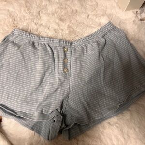 Striped Blue Lounge Shorts Brandy Melville